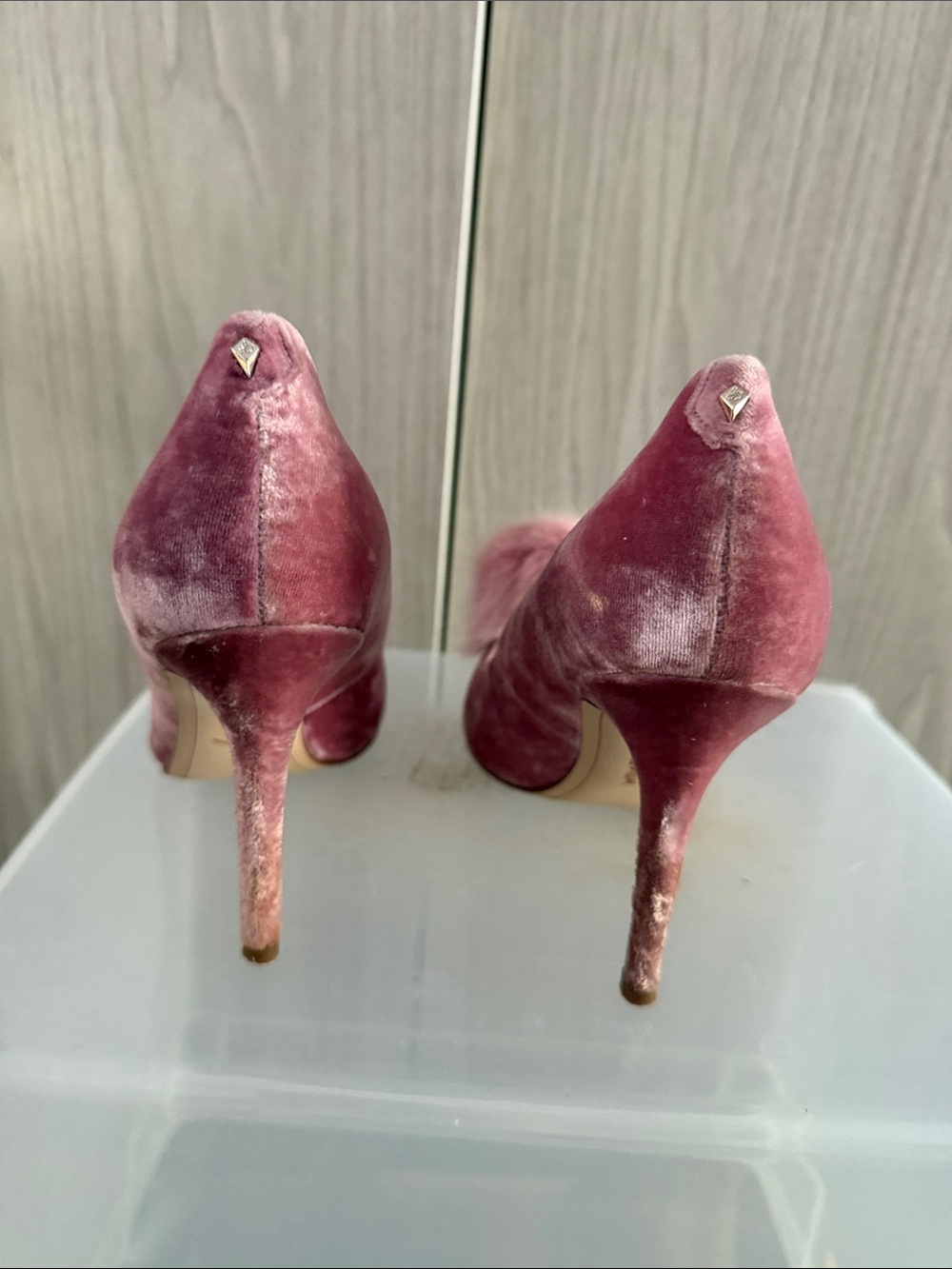 Sam Edelman Pink Velvet Pom Pom Pointed Toe Heels - Picture 4 of 7